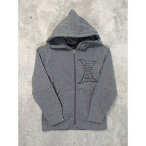 Tapout Hoodie Kids Large 7 Gray Full Zip Logo Spell Out MMA Fighting Y2K Vintage